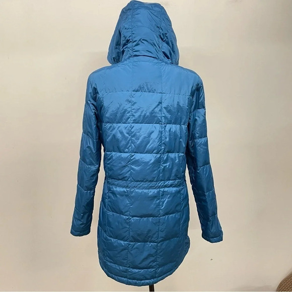 L.L. Bean Blue Hooded Puffer Down Jacket Downtek Water repellent down - Picture 9 of 10